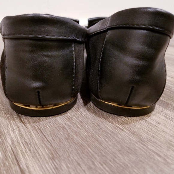 ALDO Black Gold Suede Loafer Flats 6 - Picture 5 of 6